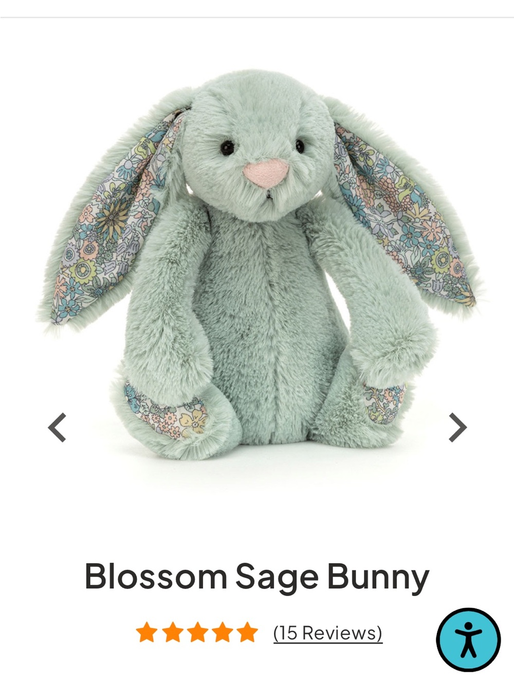 Jellycat Small Sage Blossom Bunny NWT - Picture 6 of 6